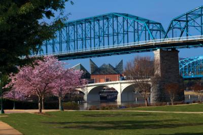Chattanooga Pedestrian Bridge Chattanooga Walking Bridge in Spring