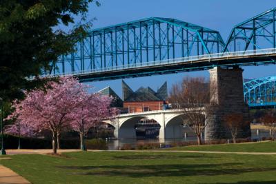 Chattanooga Walking Bridge in Spring