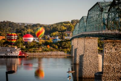 Walnut Street Bridge with Hot Air Balloons