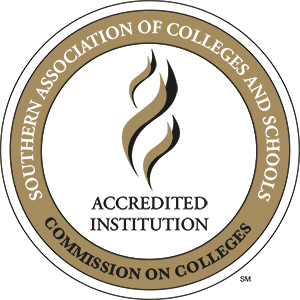 SACSCOC Stamp Southern Association of Colleges and Schools Commission on Colleges stamp of approval for Accredited Institutions