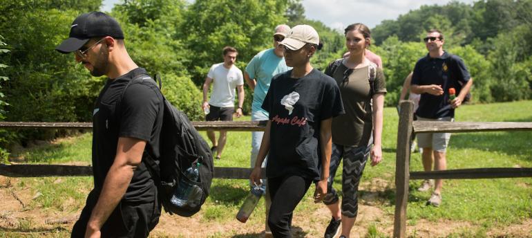 Beyond the Classroom ThinkAchieve experience Students walking outdoors