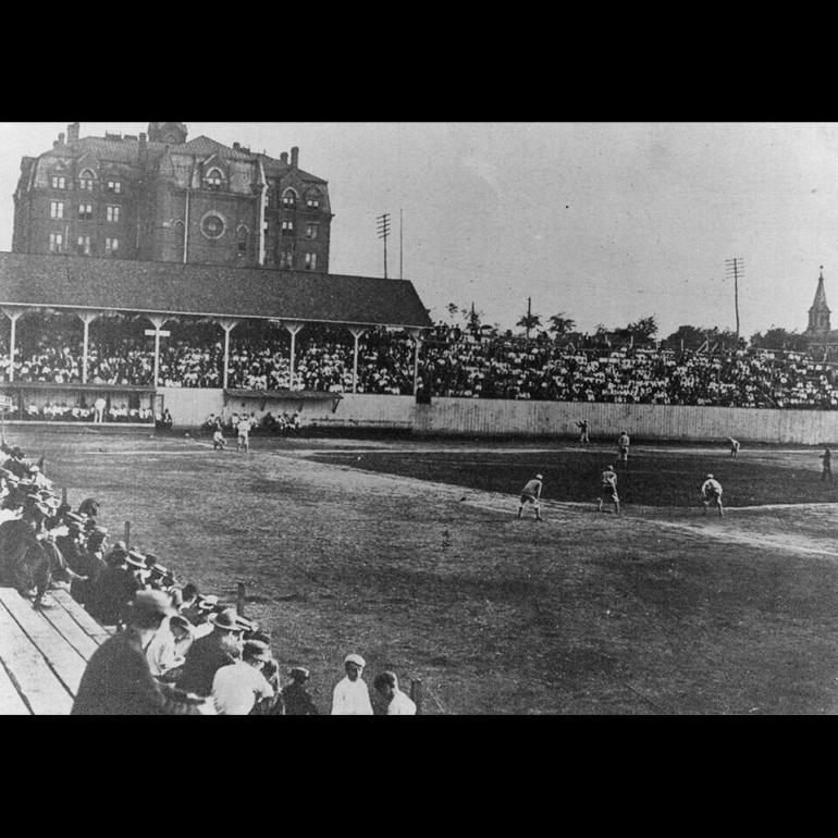 Baseball games were among the many events held on Chamberlain Field before the first football stadium was constructed on the site in 1908.