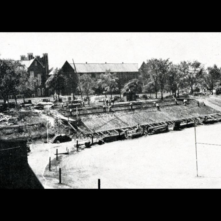 By 1922, the "old stands became so utterly unable to accommodate the crowds" that it was evident the University of Chattanooga needed a new stadium. Led by the local Kiwanis Club, a fundraising campaign secured $62,500 in pledges by March 1927 and construction began.