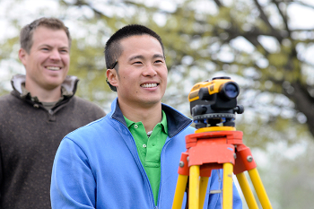 Civil Engineering students use surveying tools