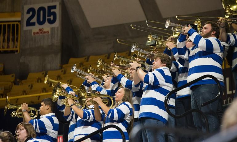 Pep Band in the stands
