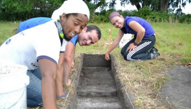 Group dig at St. Simon's