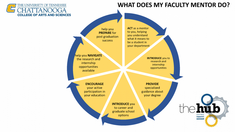 Advising Graphic showing the role of a faculty mentor