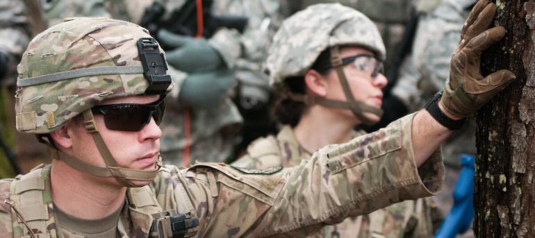 ROTC students in active gear