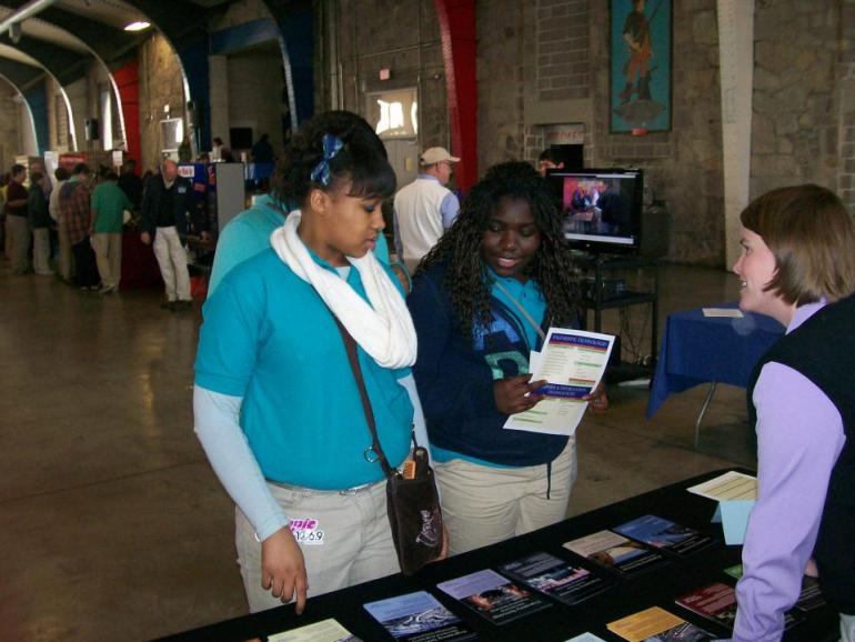 Students at Talent Search college fair