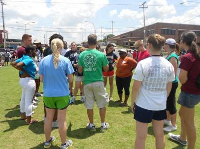 Students do activities outside