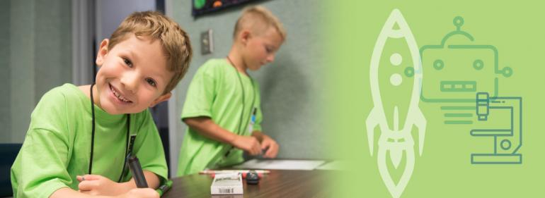 STEAM Header Kids participating in STEAM