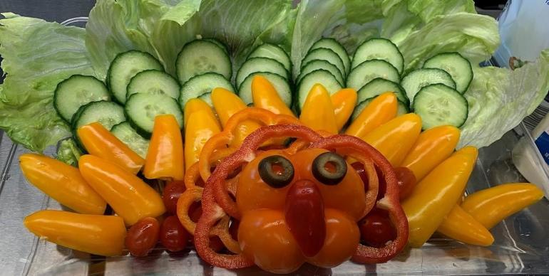 Turkey made out of vegetables