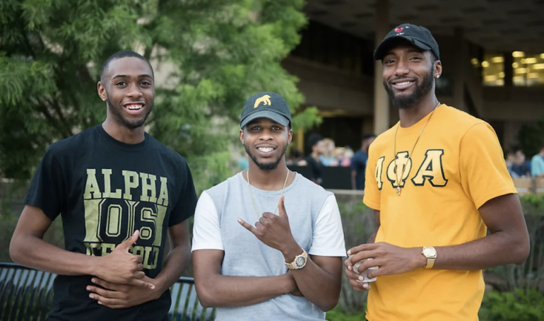 Members of Alpha Phi Alpha Fraternity, Inc. at the Summer Orientation Fair