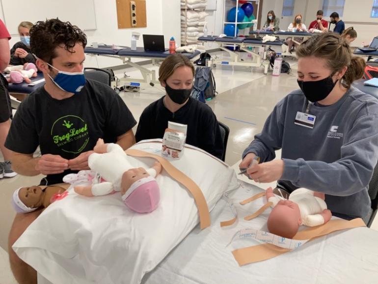UTC DPT pediatrics class lab UTC DPT students in pediatrics lab