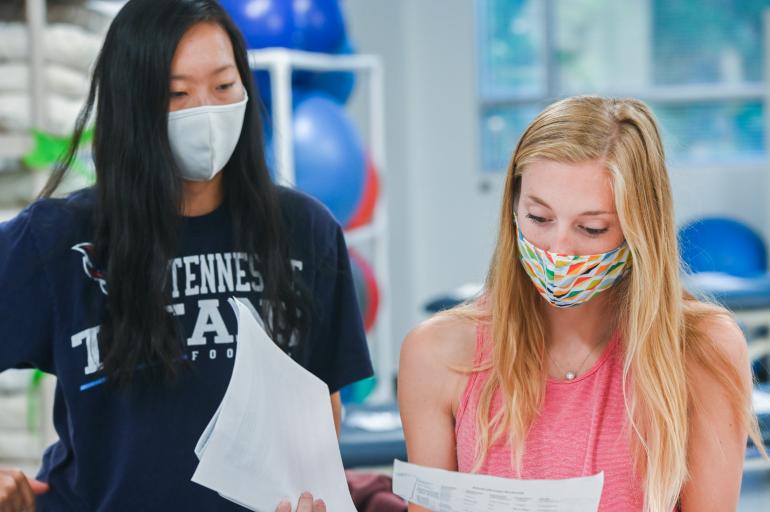 Occupational Therapy students in lab