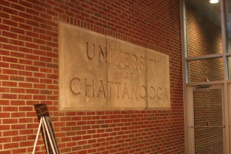 Behind the Check Out desk on the 1st floor you’ll see a sign for “University of Chattanooga”; this sign was originally on McCallie Avenue and was replaced with the current “University of Tennessee at Chattanooga” sign after the merger in 1969.  