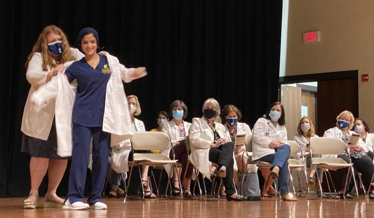 Nursing Whitecoat Ceremony view of stage Aug 2021 Nursing Whitecoat Ceremony view of stage Aug 2021