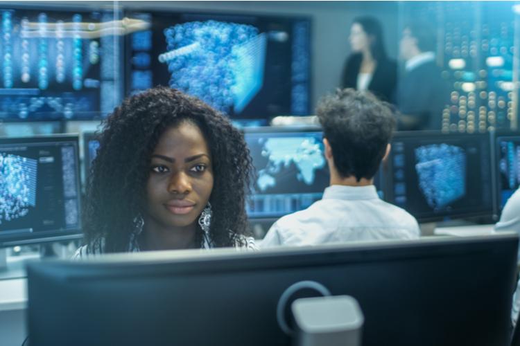 IT Female Professional Working at Computer IT Female Professional Working at Computer