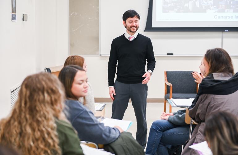 Dr. Murillo teaching intermediate spanish