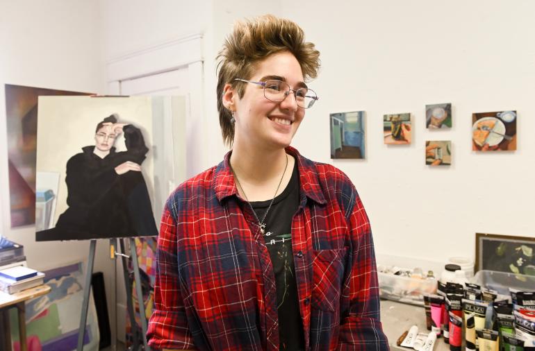 Student at open studio