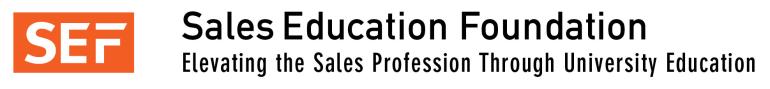 Logo for the Sales Education Foundation: Elevating the Sales Profession Through University Education