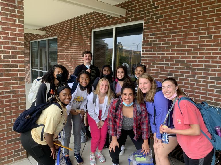 HHP students in front of building 