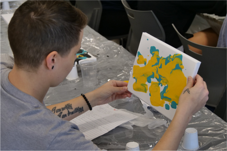 WCTL grants image2 A student creating pour paint art