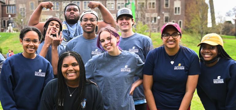 group of students on chamberlain field group of students on chamberlain field