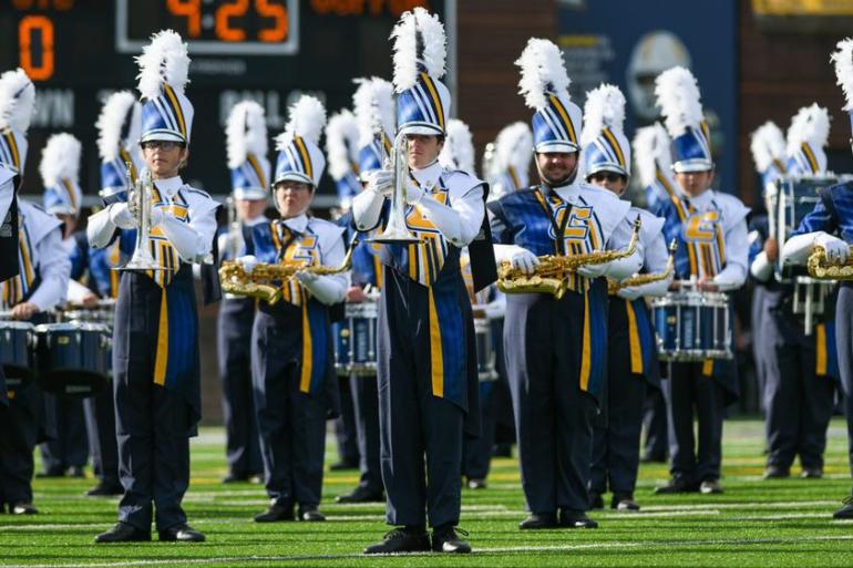 Marching Mocs at Attention