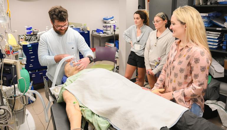 CRNA Students in Simulation Lab CRNA Students in Simulation Lab