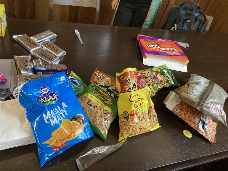 Snacks on a table