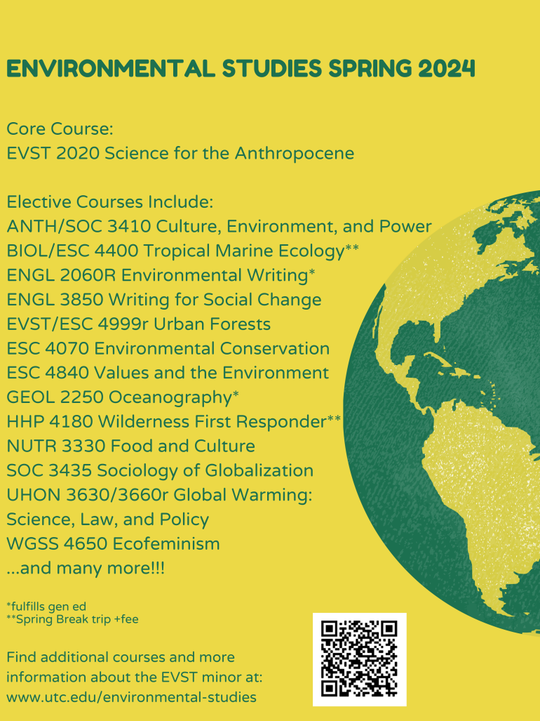 Environmental Studies Spring 2024 Banner image Environmental Studies Spring 2024 Img