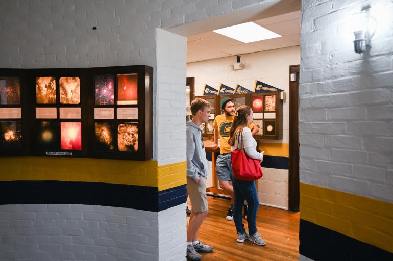 Students exploring the Jones Observatory