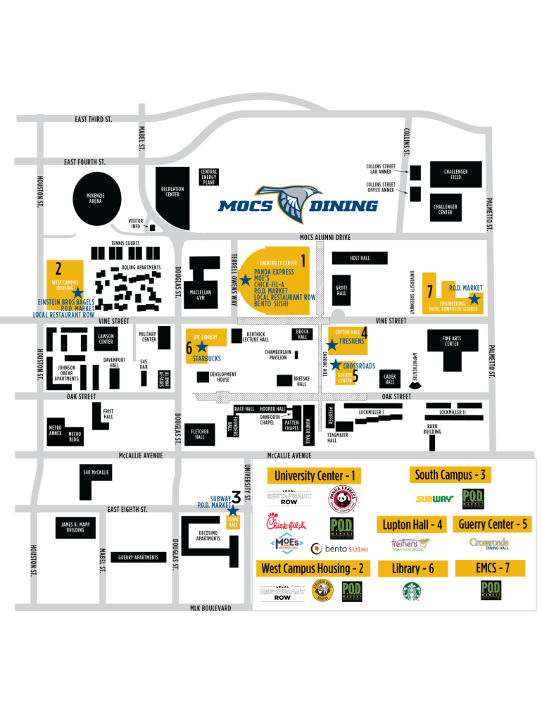 UTC Dining Services Map UTC Dining Services Map