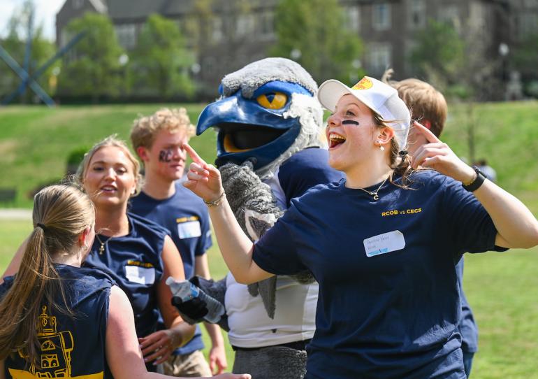 students and scrappy outdoors at UTC