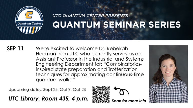 September 11 Seminar, Dr. Rebekah Herrman (Assistant Professor, UTK Industrial Systems Engineering Department). UTC Library Room 435, 4pm