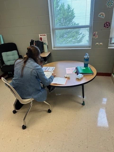 Tutoring student at Brown Academy