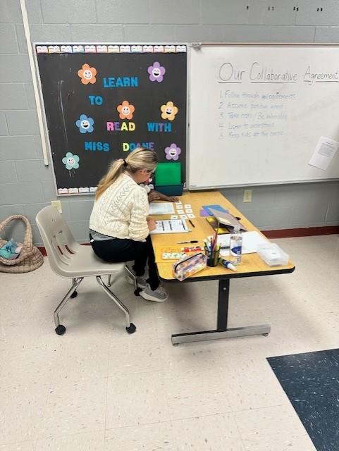 Tutoring student at Brown Academy