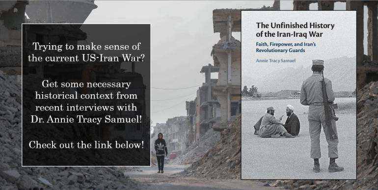 A slide with details about the US-Iran War