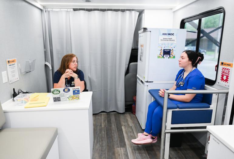 Inside the mobile clinic