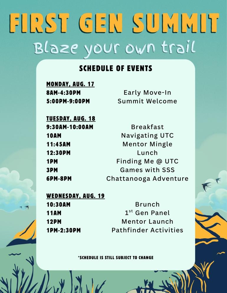 First Gen Summit General Schedule