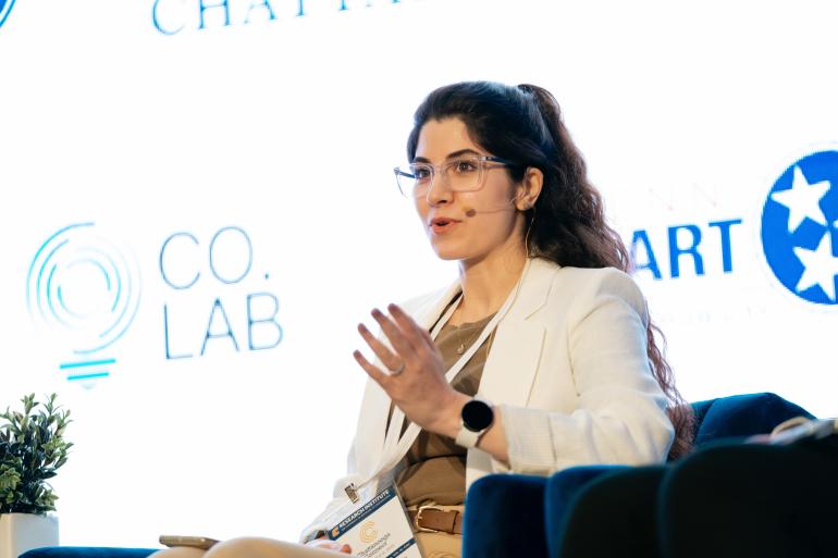 UTC Student Parisa Hatami speaking at Chattanooga Connect 2025