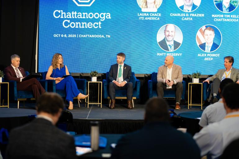 Panelists on a stage during Chattanooga Connect 2025