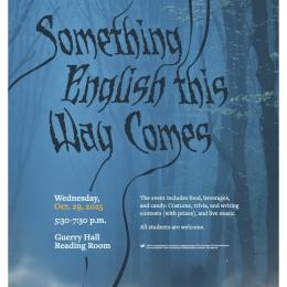 Poster for English Dept Halloween Event