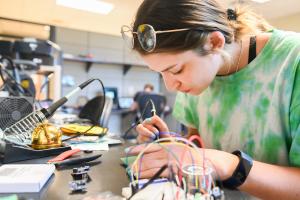 Female student in a lab