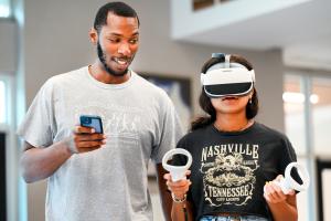 VR Training Photo Students using VR Headset