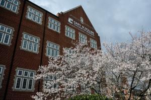 Business building spring time Business building spring time