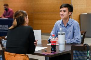 MOC interview Student at a moc interview practicing interview skills