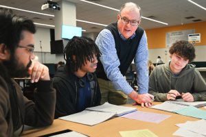 Getting Help in Class Professor helping students