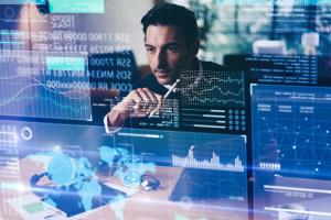 Man evaluating data 